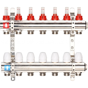 Коллектор регулируемый с расходомерами GAPPO G423.7 7-вых. x1"x3/4"