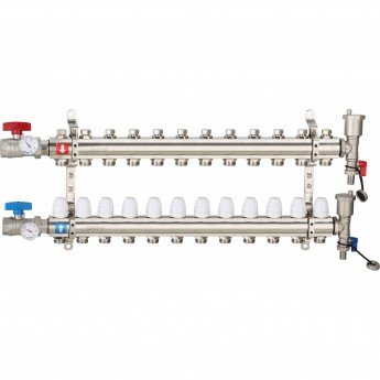 Коллектор регулируемый с запорными клапанами GAPPO G425.12 12-вых.x1"x3/4"