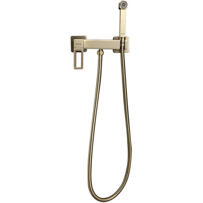 Смеситель с гигиеническим душем GAPPO G17-3 сатин золотой G2017-3